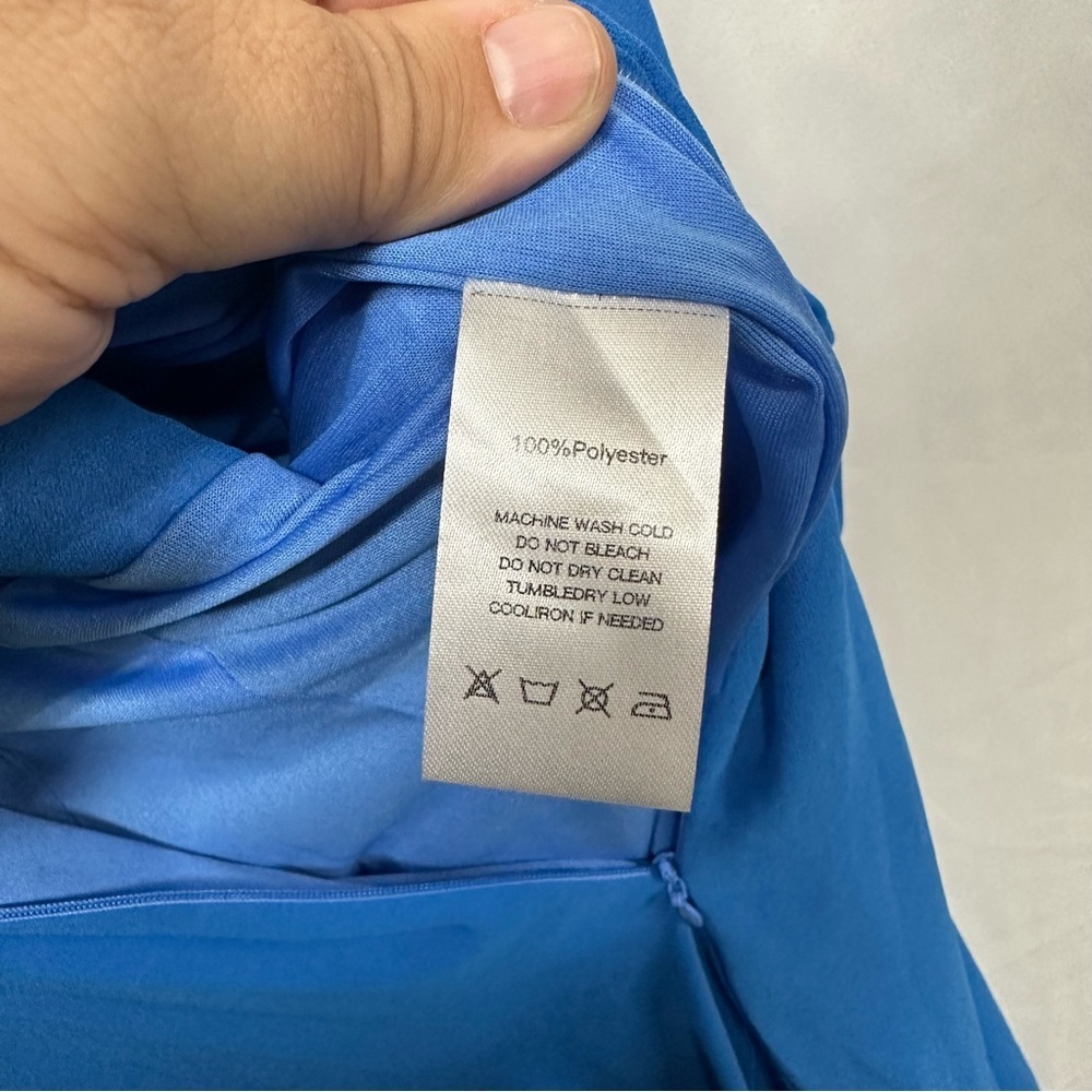 ADOR Royal Blue Chiffon Midi Dress XL NWT - Picture 6 of 7